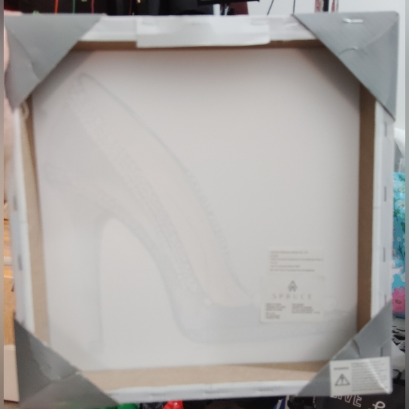 Chic Black and Silver High Heel Wall Art by Spruce 12x12 - Picture 2 of 2